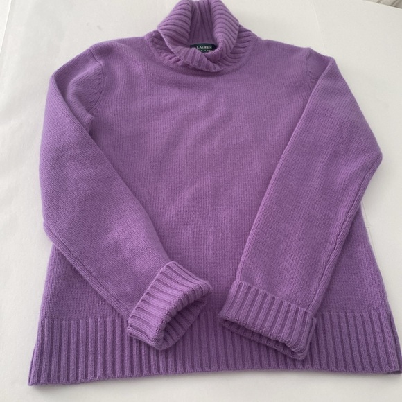 Lauren Ralph Lauren Wool Cashmere Lilac Sweater - Picture 8 of 8